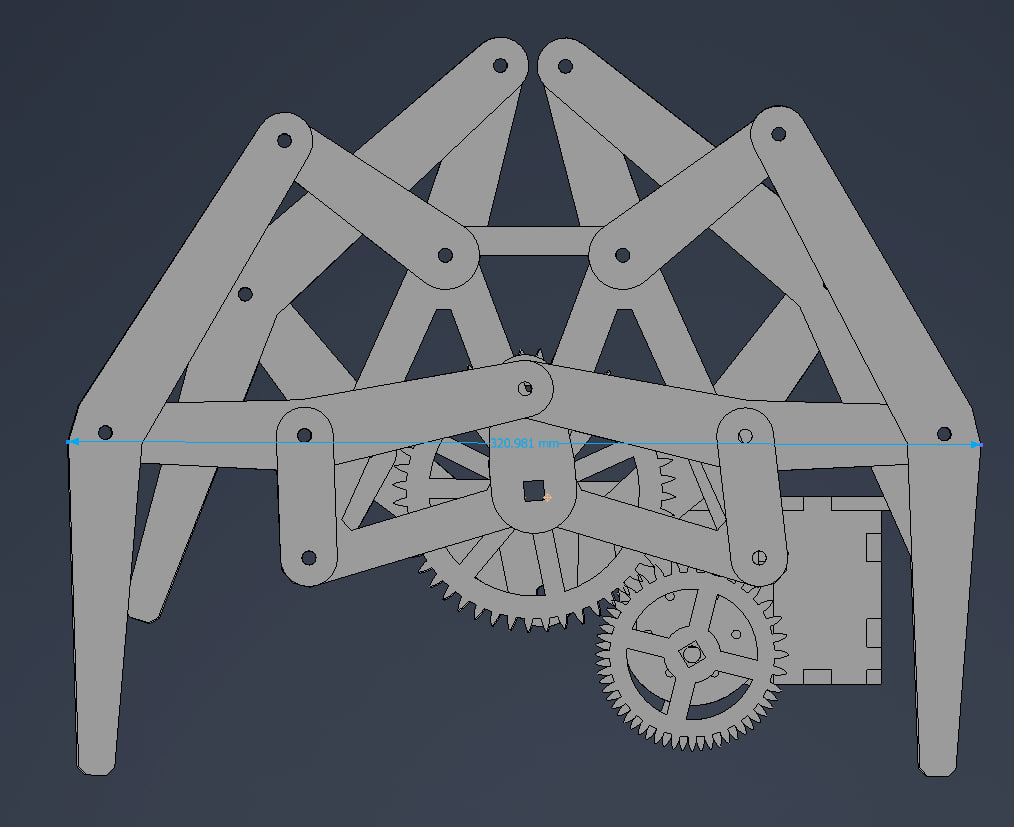 Side view of the initial leg design