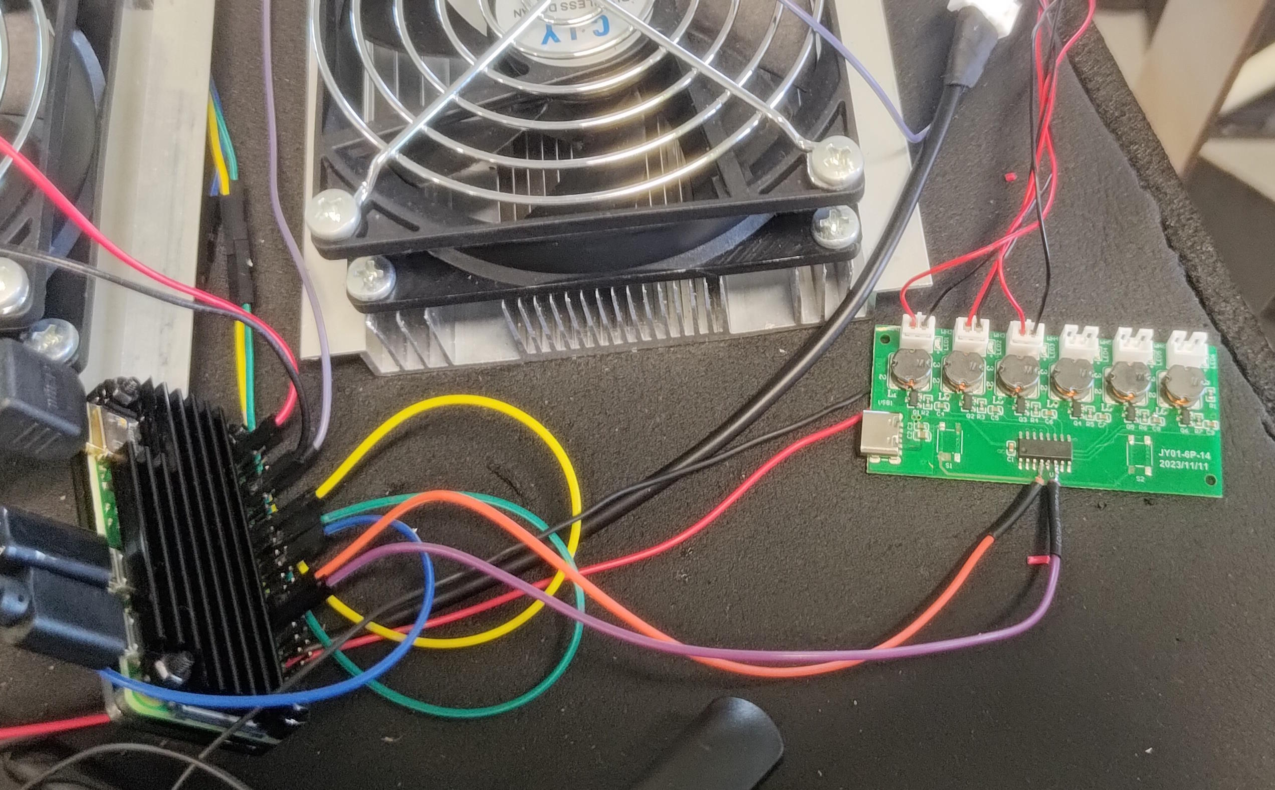 The board, now modified to accept direct input