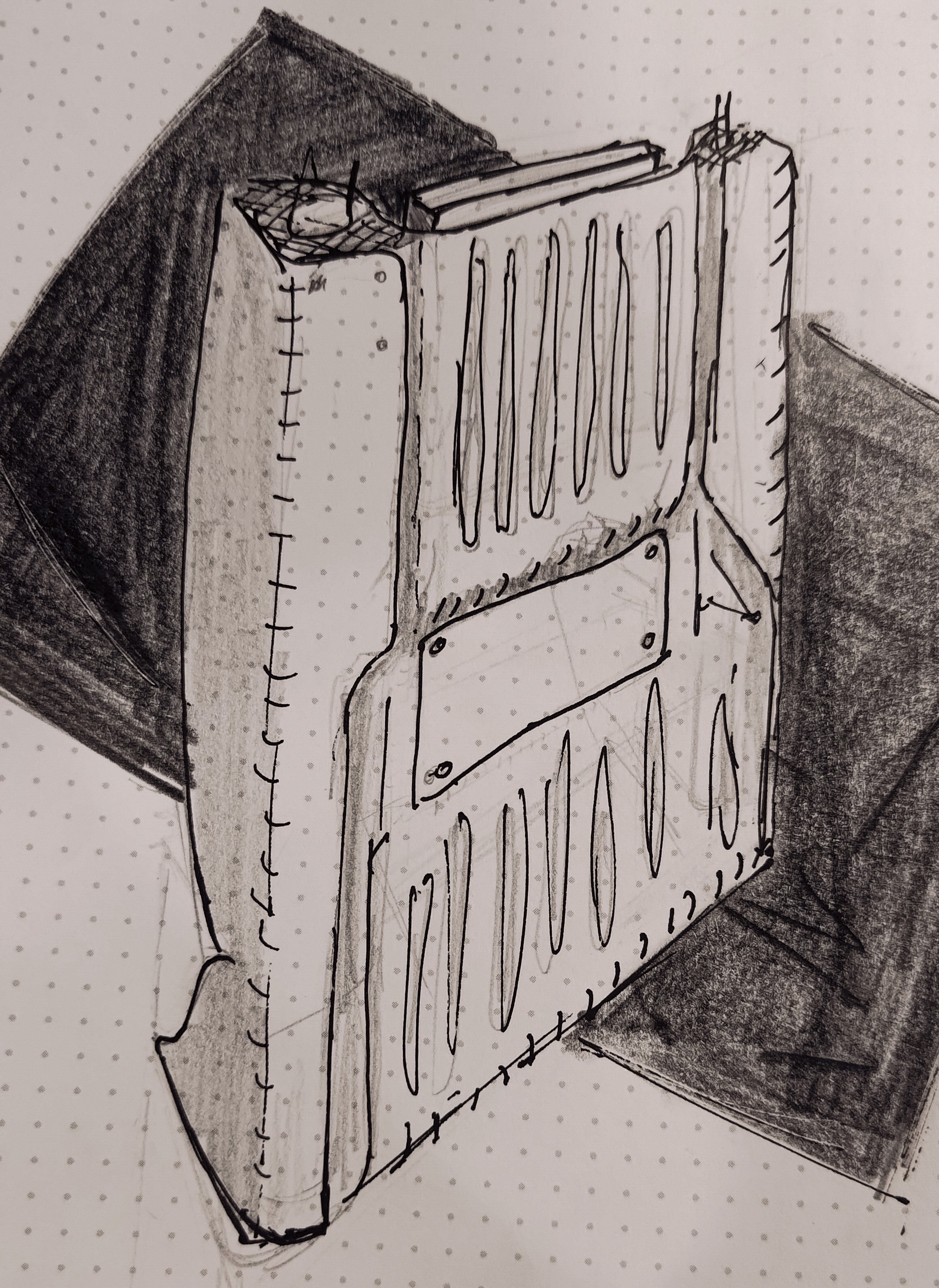 Sketch of how the back of the product would look