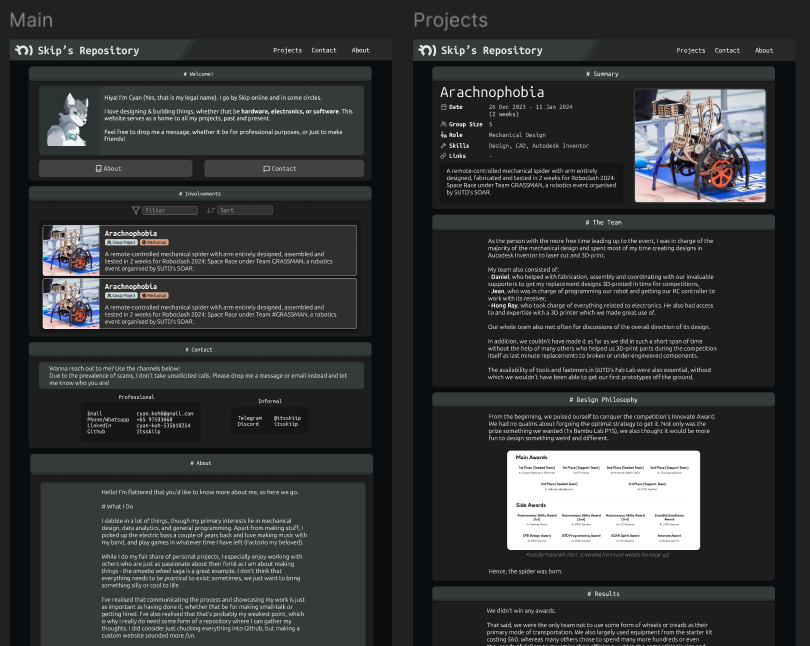 Draft of the Website’s UI done in Figma