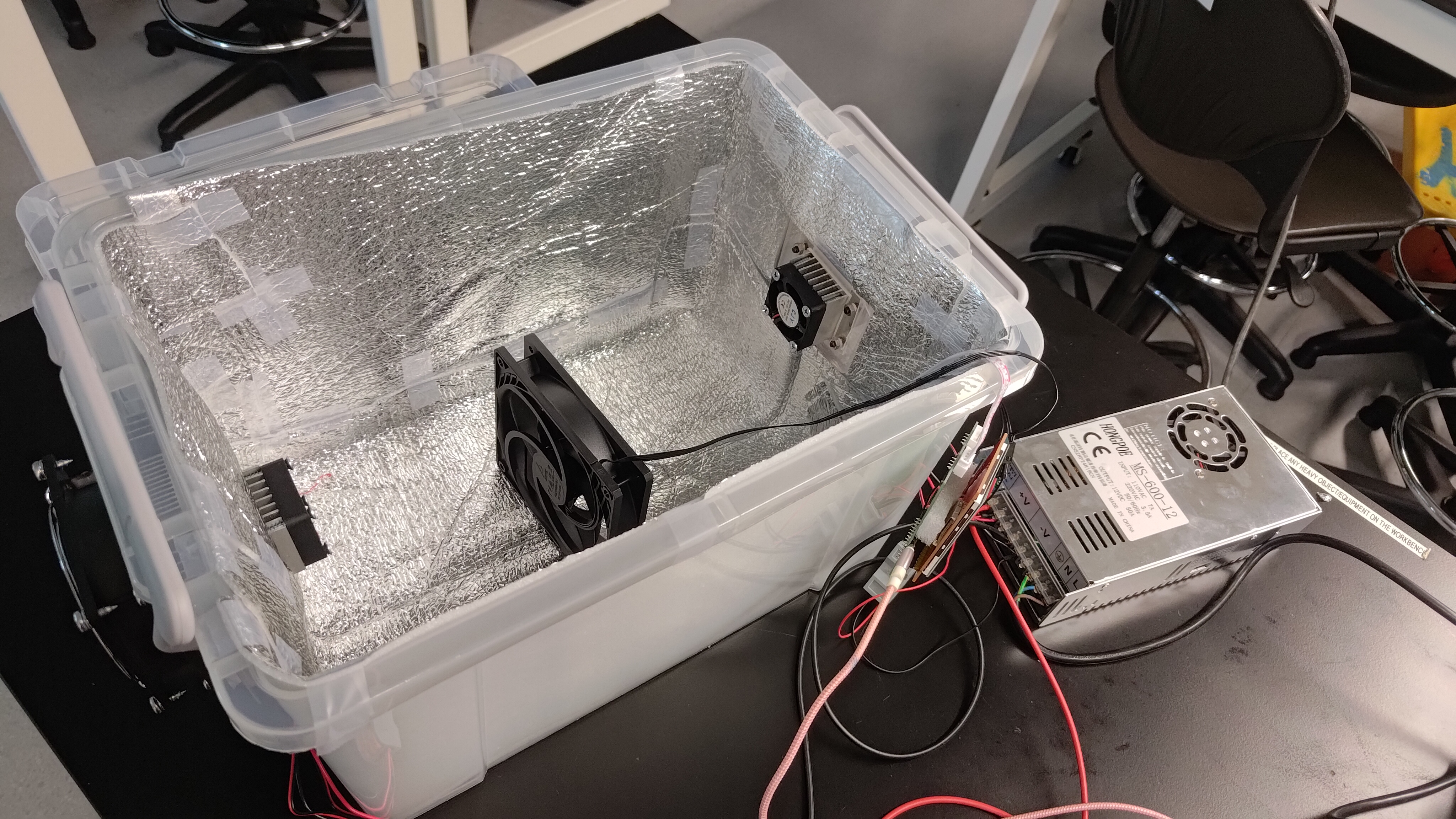 Inside view of the box