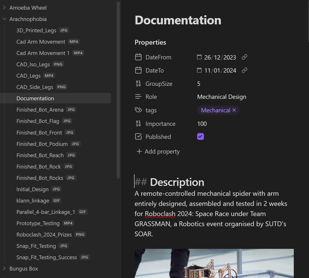Screenshot of Obsidian’s interface